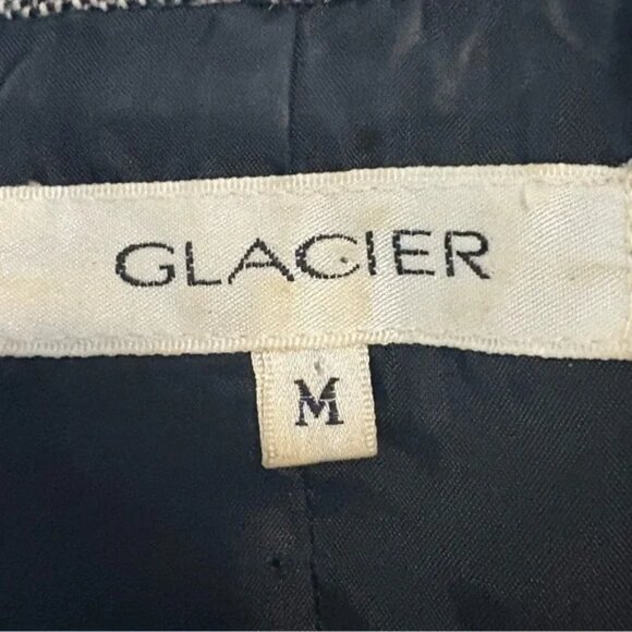 Vintage Glacier gray blazer with black lace trim. Size M, button up - Picture 7 of 8